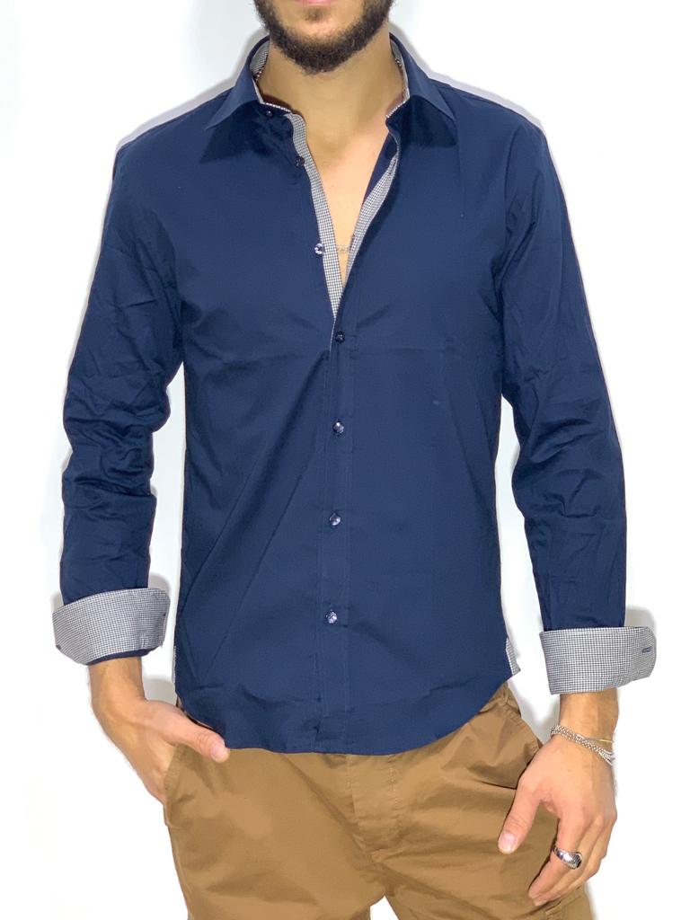 CAMICIA Slim fit blu NOTTE