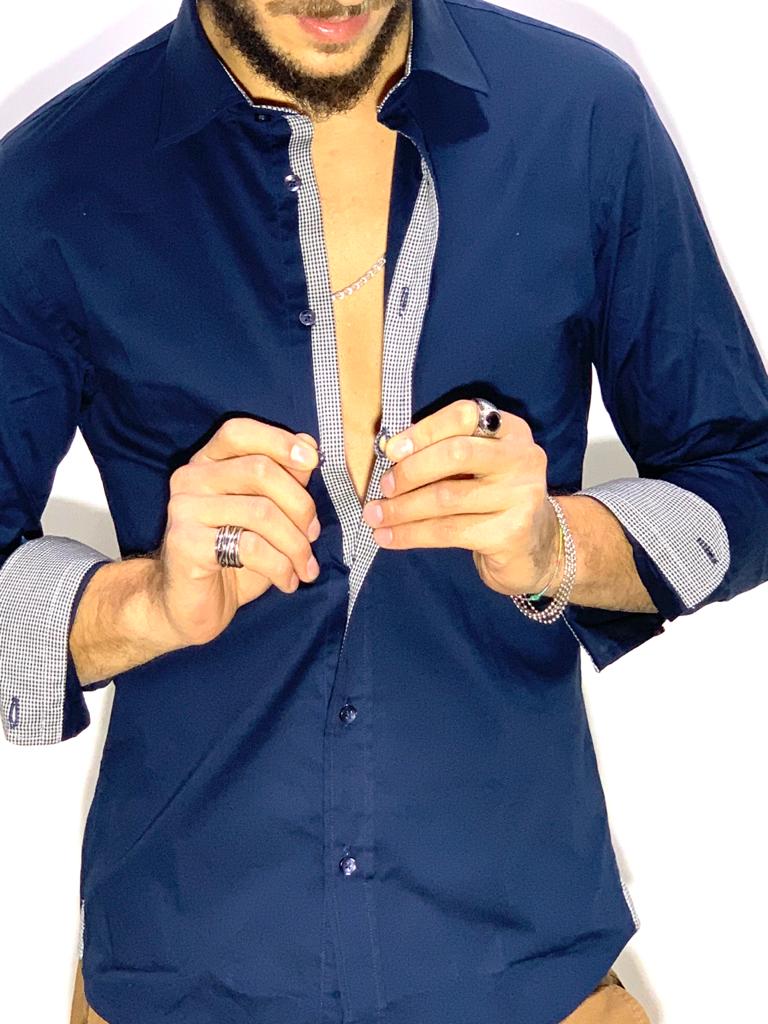 foto CAMICIA Slim fit blu NOTTE