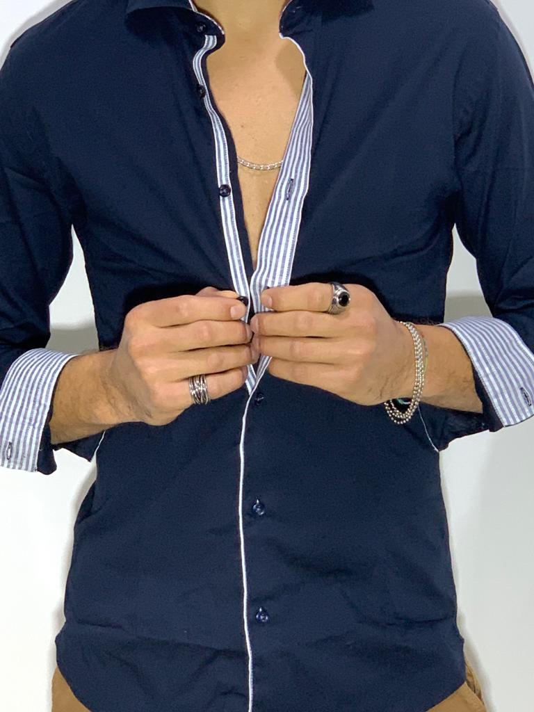 foto CAMICIA Slim BLU NOTTE