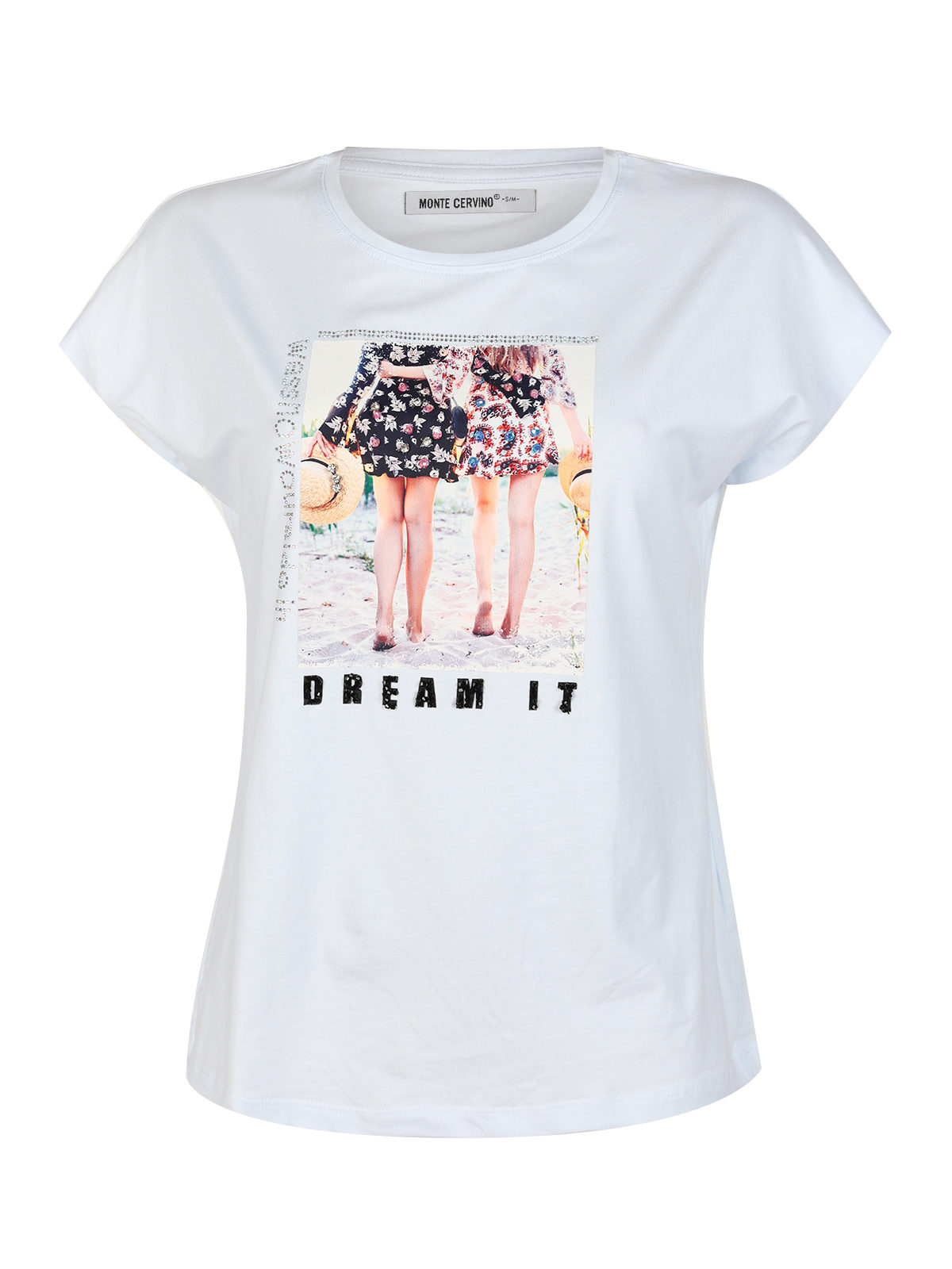 T-shirt donna con disegno e strass | Di Giuseppe Store